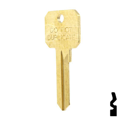 Uncut DND Key Blank | Corbin Russwin | RU45, 1011D1 Residential-Commercial Key Ilco