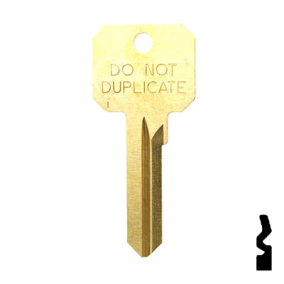 Uncut DND Key Blank | Corbin Russwin | RU45, 1011D1 Residential-Commercial Key Ilco