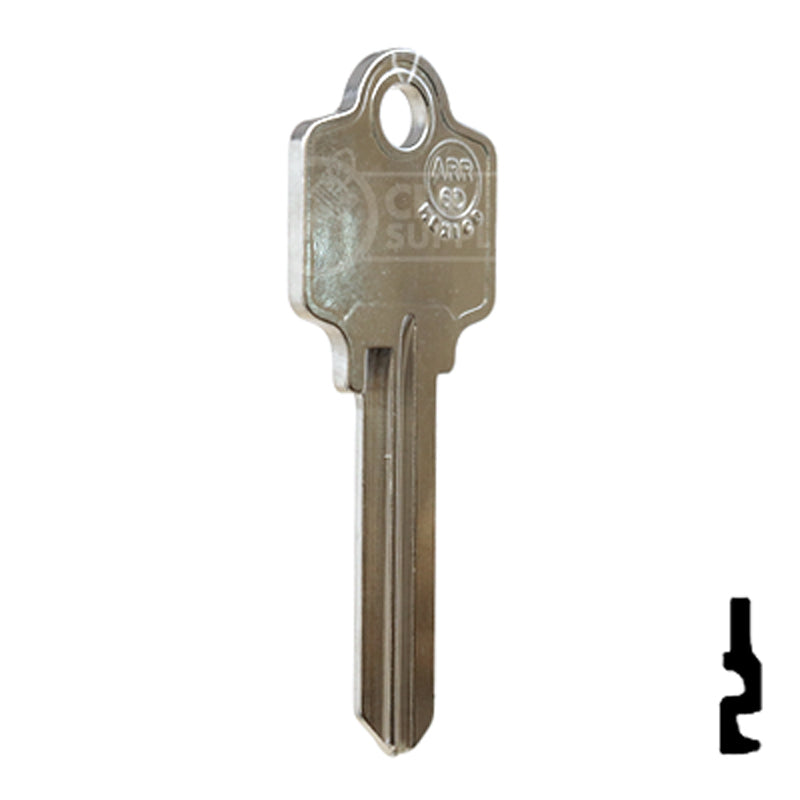 Uncut Key Blank | Arrow | AR3-NP, 6-Pin Residential-Commercial Key JMA USA