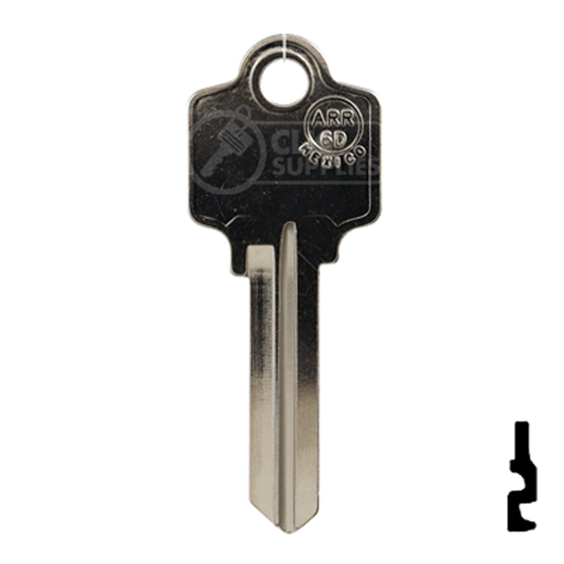 Uncut Key Blank | Arrow | AR3-NP, 6-Pin Residential-Commercial Key JMA USA