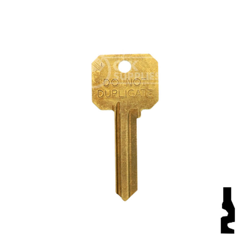 Uncut Key Blank | Arrow Keyway | DND-AR4-BR Residential-Commercial Key Ilco