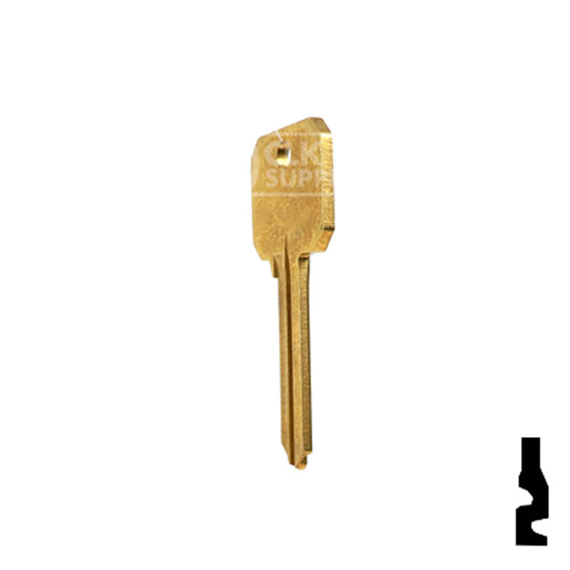 Uncut Key Blank | Arrow Keyway | DND-AR4-BR Residential-Commercial Key Ilco