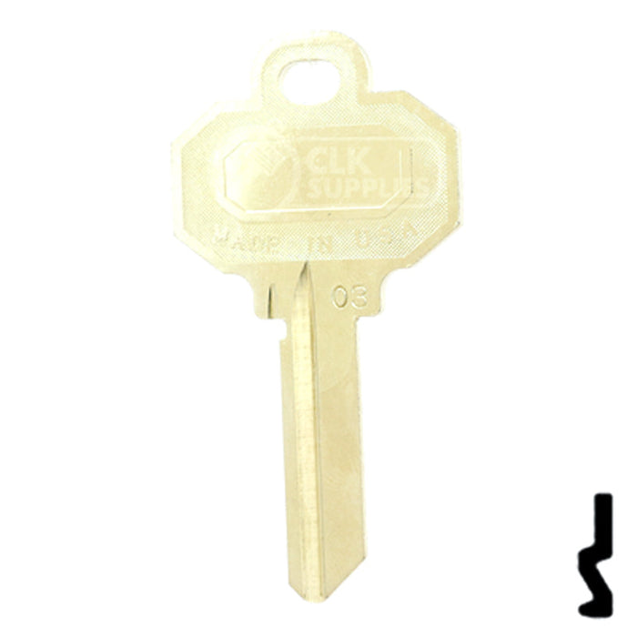 Uncut Key Blank | Baldwin | 1511 Residential-Commercial Key Ilco