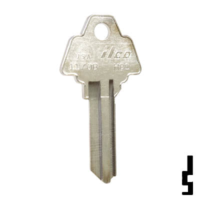 Uncut Key Blank | Challenger, Hollymade | 1170B, HO1 Residential-Commercial Key Ilco