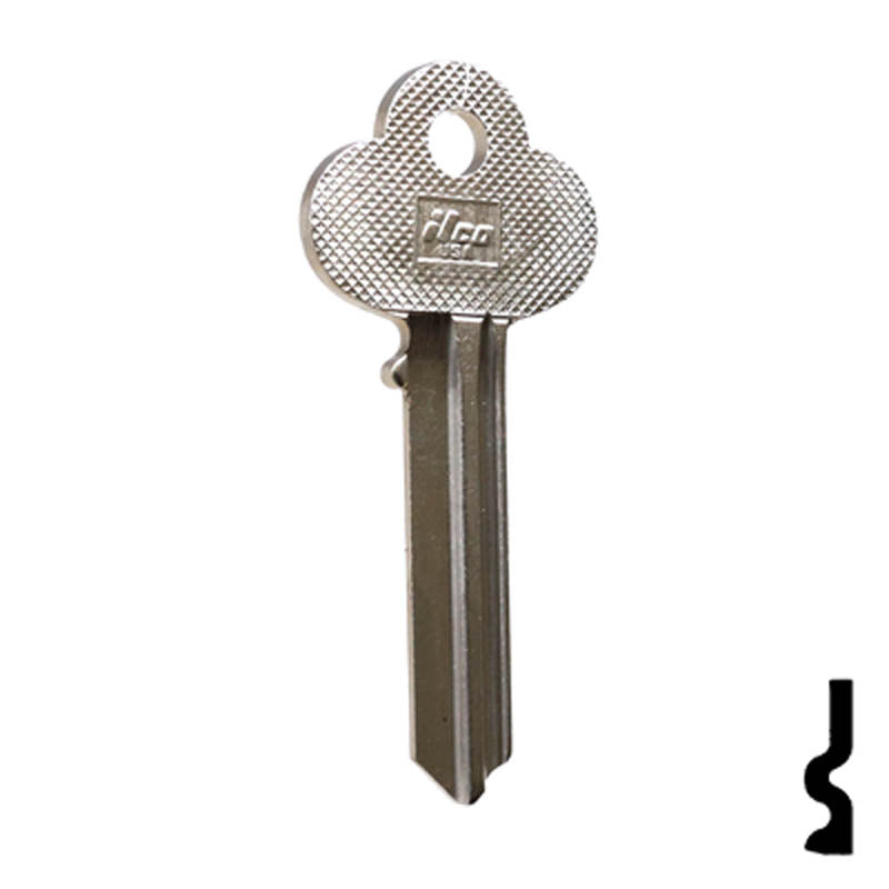 Uncut Key Blank | Corbin | 1001DA Residential-Commercial Key Ilco