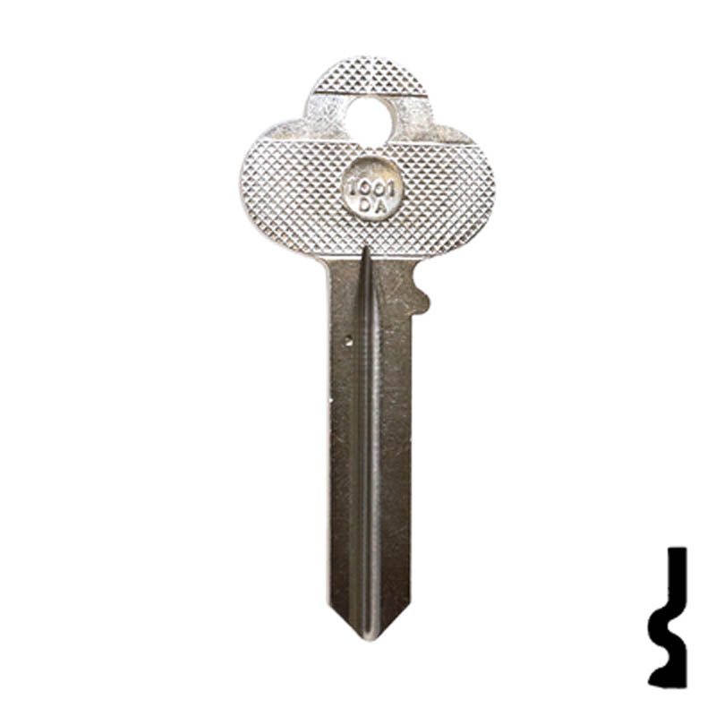 Uncut Key Blank | Corbin | 1001DA Residential-Commercial Key Ilco