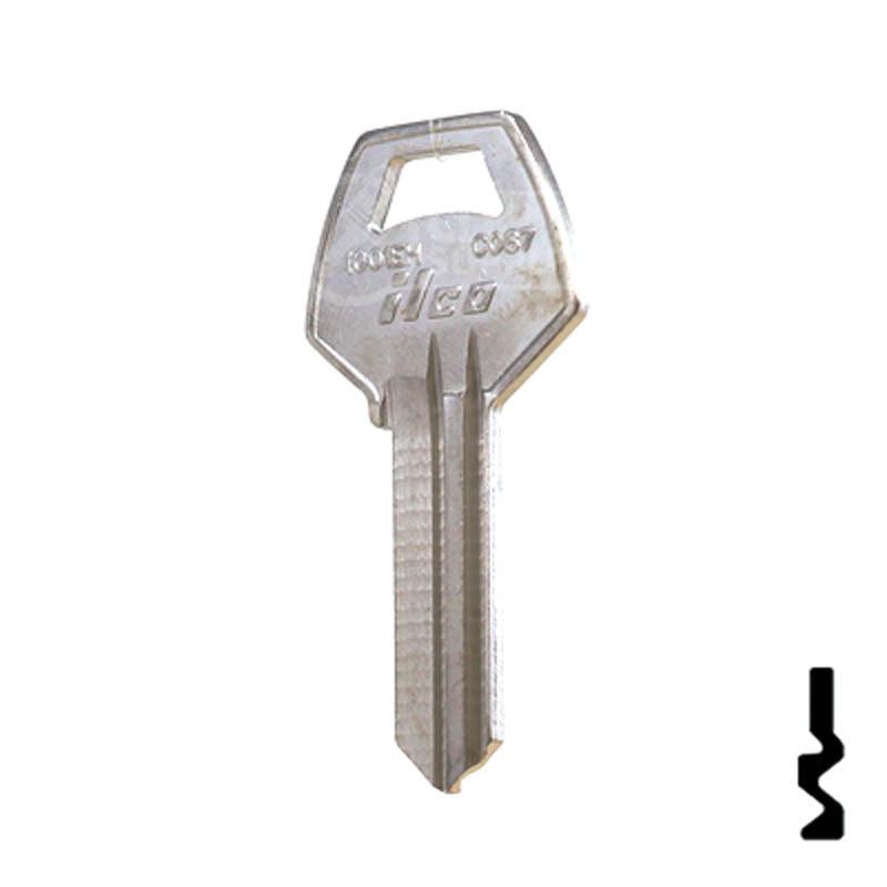 Uncut Key Blank | Corbin | 1001EH, CO87 Residential-Commercial Key Ilco