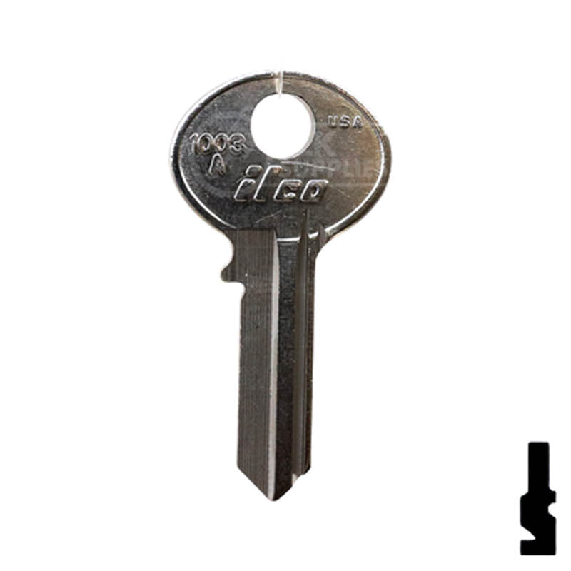 Uncut Key Blank | Corbin | 1003A Residential-Commercial Key Ilco