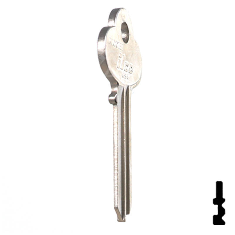 Uncut Key Blank | Corbin | R1001ET Residential-Commercial Key Ilco