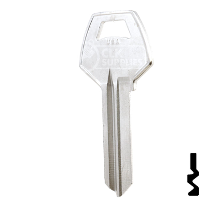 Uncut Key Blank | Corbin Russwin | A1001ABM, CO89 Residential-Commercial Key Ilco