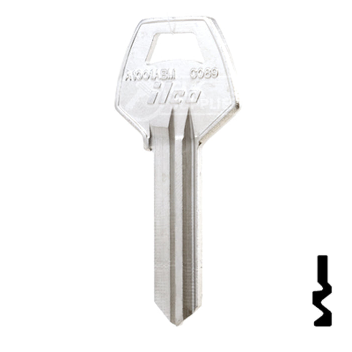 Uncut Key Blank | Corbin Russwin | A1001ABM, CO89 Residential-Commercial Key Ilco