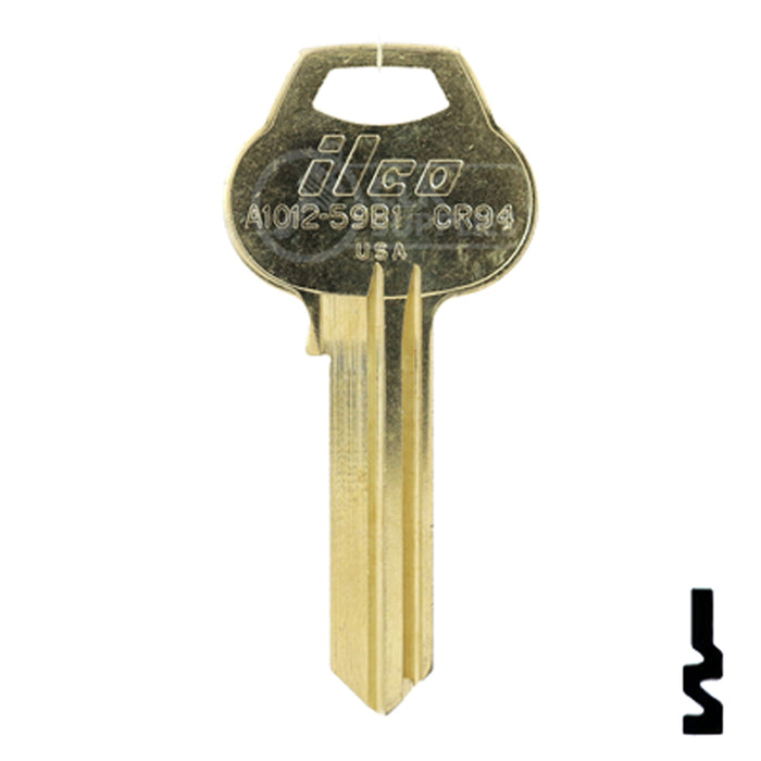 Uncut Key Blank | Corbin Russwin | A1012-59B1 Residential-Commercial Key Ilco