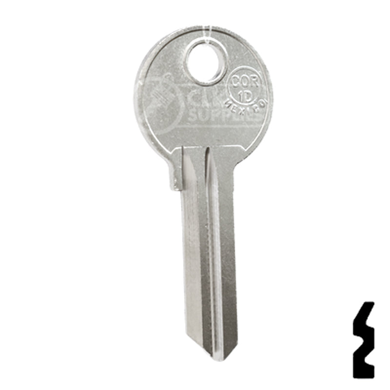 Uncut Key Blank | Corbin Russwin | COR-1D Residential-Commercial Key JMA USA