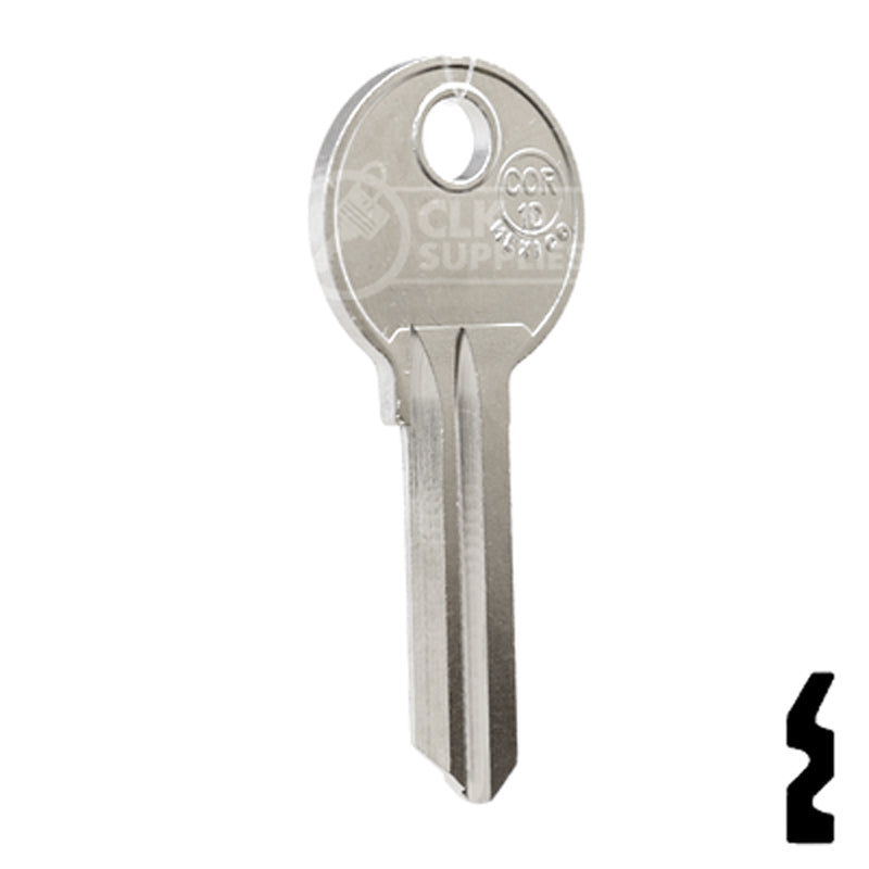 Uncut Key Blank | Corbin Russwin | COR-1D Residential-Commercial Key JMA USA