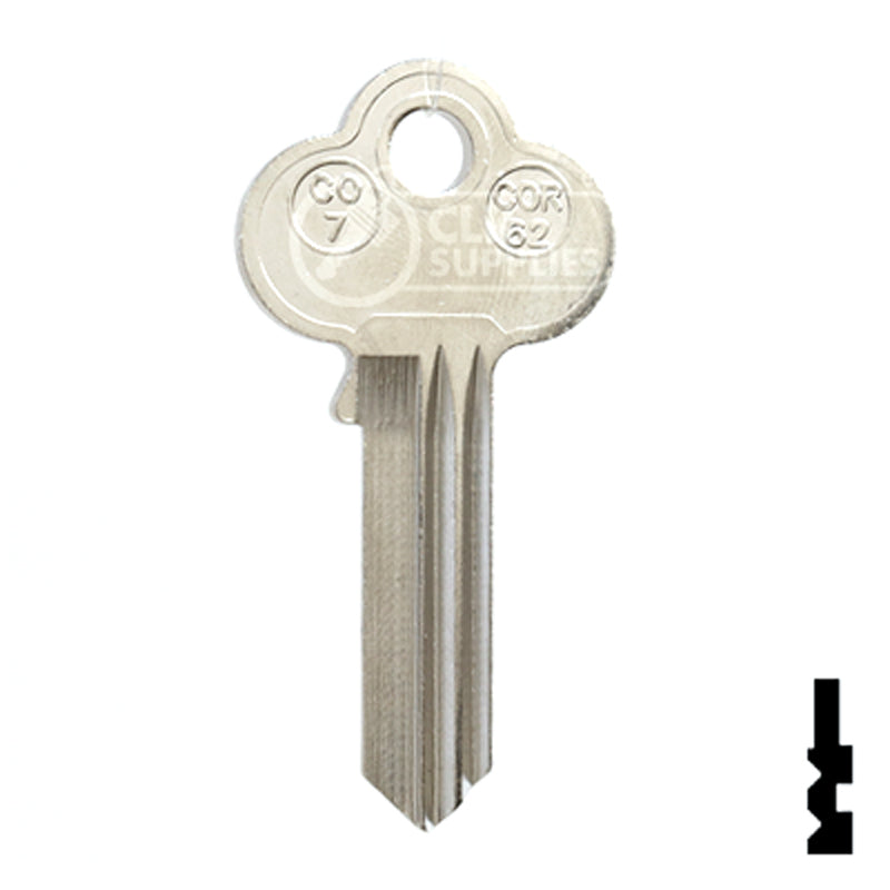 Uncut Key Blank | Corbin Russwin | COR-62 Residential-Commercial Key JMA USA