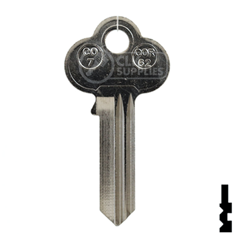 Uncut Key Blank | Corbin Russwin | COR-62 Residential-Commercial Key JMA USA