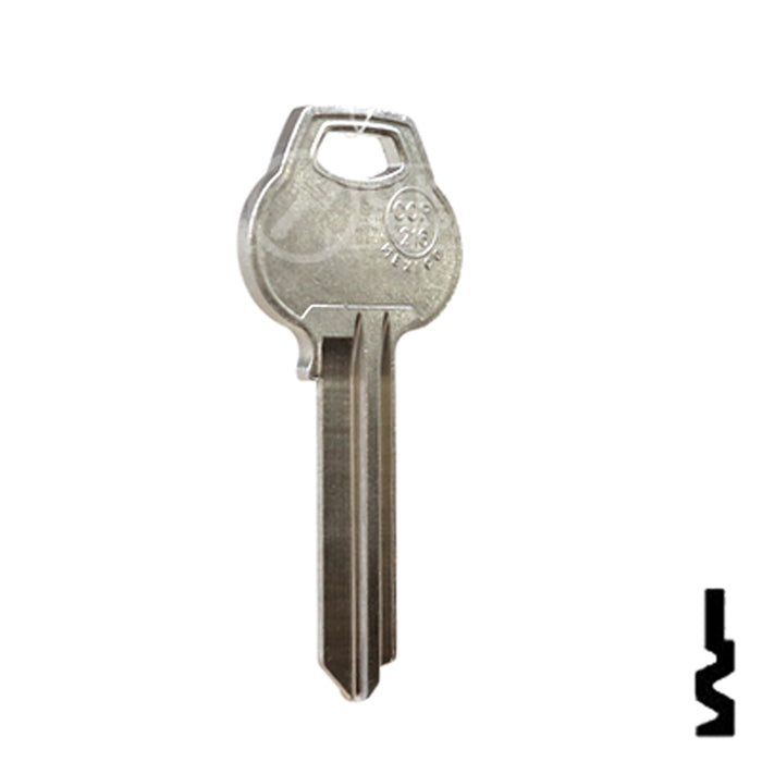 Uncut Key Blank | Corbin Russwin | CR88, COR-216 Residential-Commercial Key JMA USA