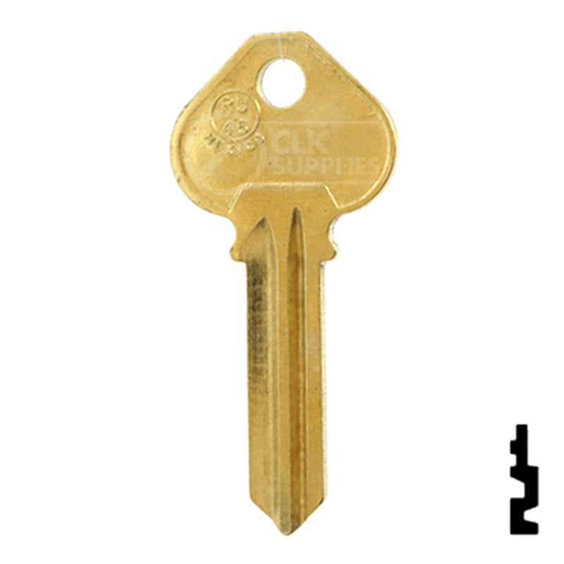 Uncut Key Blank | Corbin Russwin | RU46-BR, A1011D1 Residential-Commercial Key JMA USA