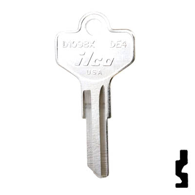 Uncut Key Blank | Dexter | D1098X, DE4 Residential-Commercial Key Ilco