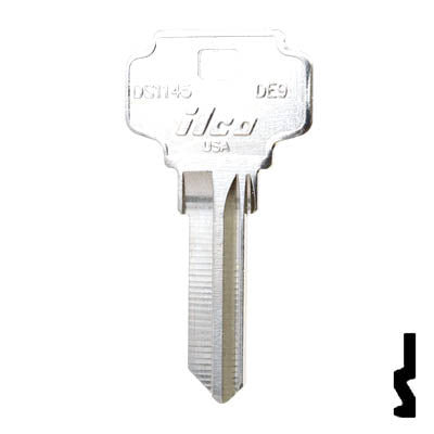 Uncut Key Blank | Dexter, Schlage | DS1145, DE9 Residential-Commercial Key Ilco