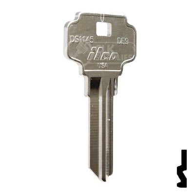 Uncut Key Blank | Dexter, Schlage | DS1145, DE9 Residential-Commercial Key Ilco