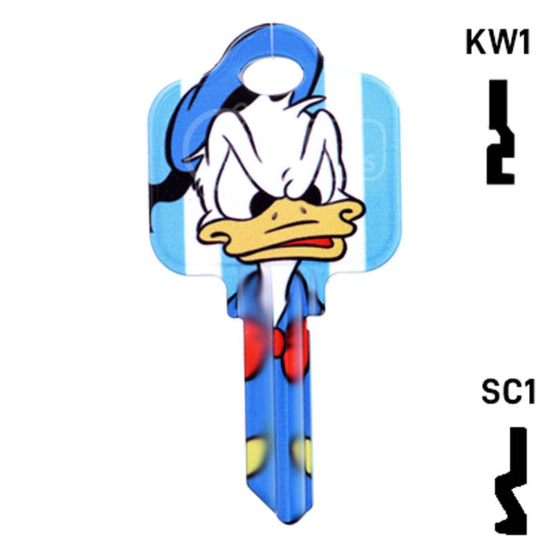 Uncut Key Blank Donald Duck Schlage House Key HOW-SC1-D84 Residential-Commercial Key Howard Keys