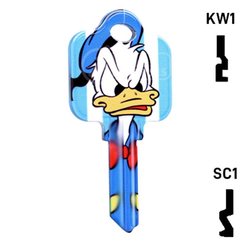 Uncut Key Blank Donald Duck Schlage House Key HOW-SC1-D84 Residential-Commercial Key Howard Keys