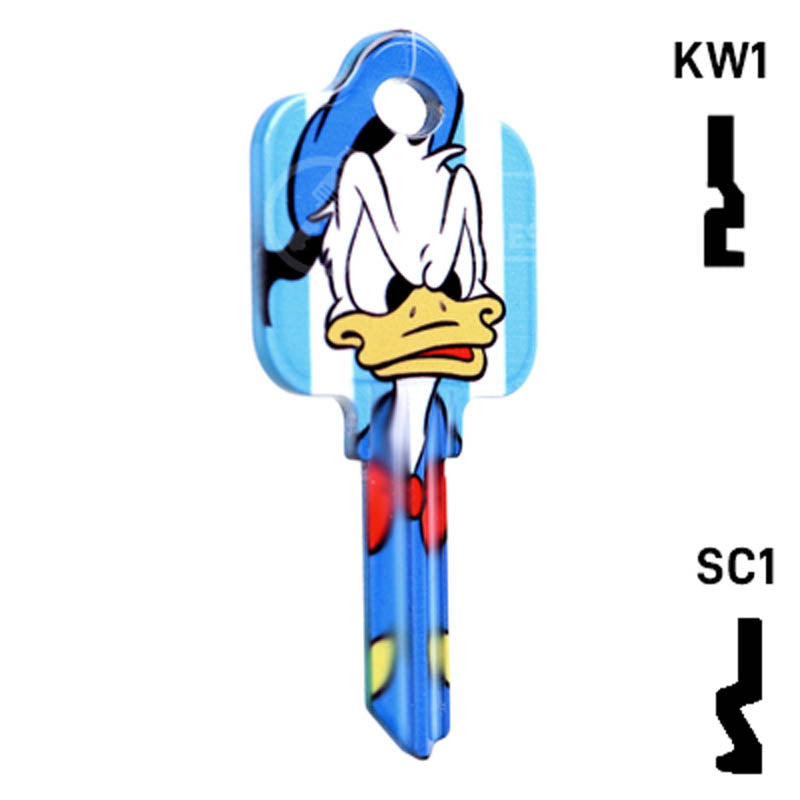 Uncut Key Blank Donald Duck Schlage House Key HOW-SC1-D84 Residential-Commercial Key Howard Keys