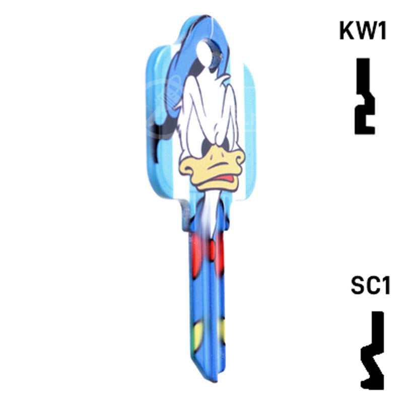 Uncut Key Blank Donald Duck Schlage House Key HOW-SC1-D84 Residential-Commercial Key Howard Keys