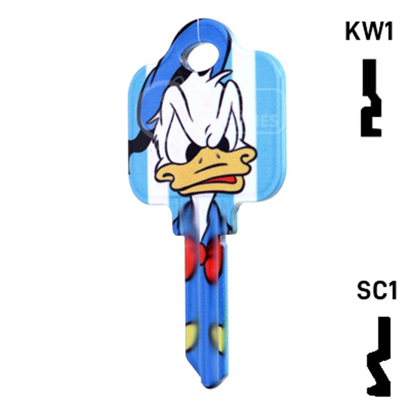 Uncut Key Blank Donald Duck Schlage House Key HOW-SC1-D84 Residential-Commercial Key Howard Keys