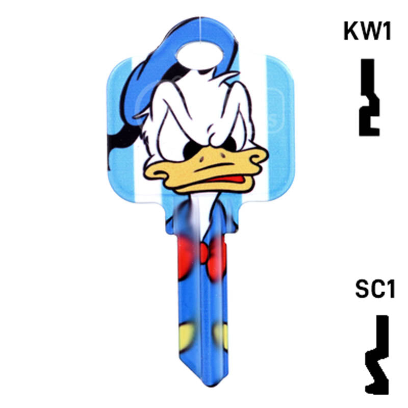 Uncut Key Blank Donald Duck Schlage House Key HOW-SC1-D84 Residential-Commercial Key Howard Keys