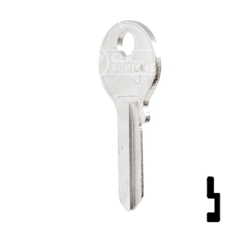 Uncut Key Blank | Emka Dirak | EMK-1 Residential-Commercial Key JMA USA