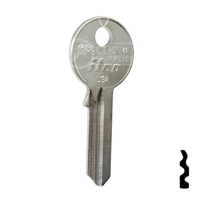 Uncut  Key Blank | Everbilt | 1688, EV1 Residential-Commercial Key Ilco