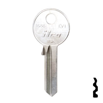 Uncut  Key Blank | Everbilt | 1688, EV1 Residential-Commercial Key Ilco