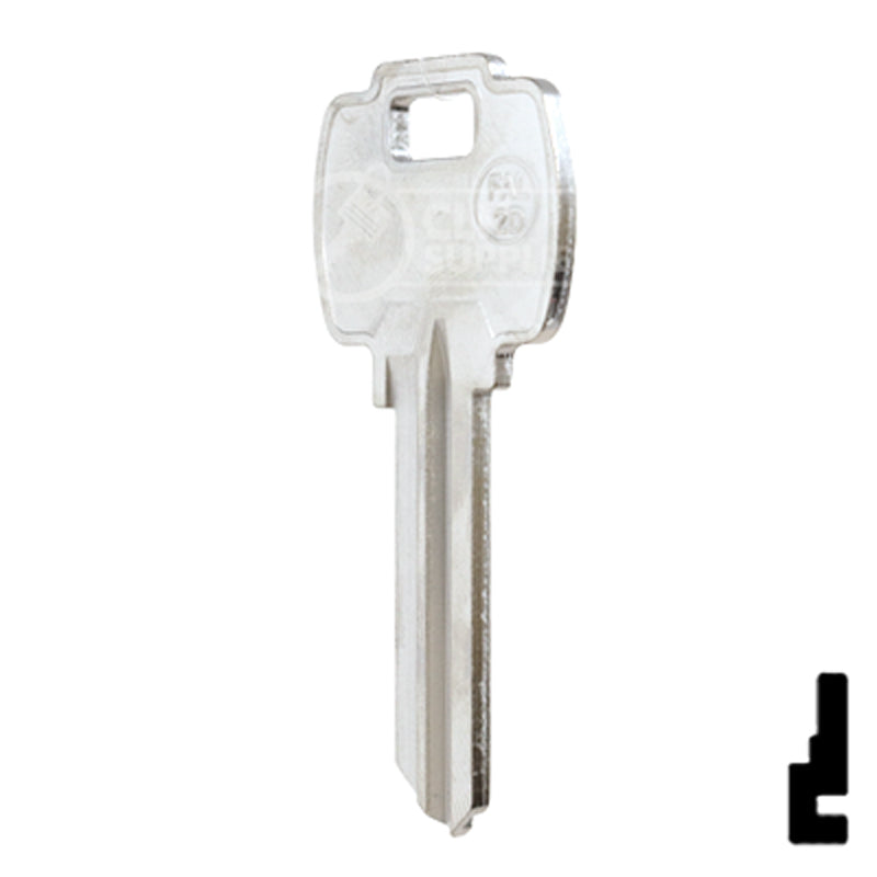 Uncut Key Blank | Falcon | FAL-2D Residential-Commercial Key JMA USA