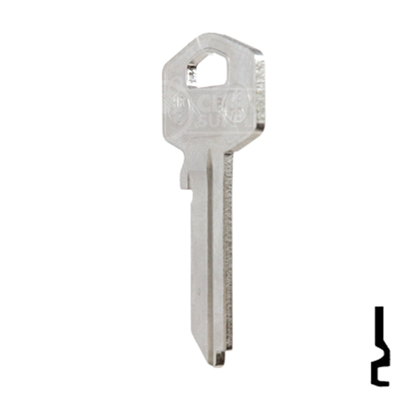 Uncut Key Blank | Harloc, Tesa | TE-7D, HR2 Residential-Commercial Key JMA USA