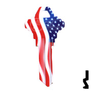 Uncut Key Blank | Howard Keys US Flag | HOW-SC1-HK1 Residential-Commercial Key Howard Keys