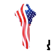 Uncut Key Blank | Howard Keys US Flag | HOW-SC1-HK1 Residential-Commercial Key Howard Keys