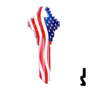 Uncut Key Blank | Howard Keys US Flag | HOW-SC1-HK1 Residential-Commercial Key Howard Keys