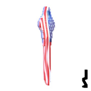 Uncut Key Blank | Howard Keys US Flag | HOW-SC1-HK1 Residential-Commercial Key Howard Keys
