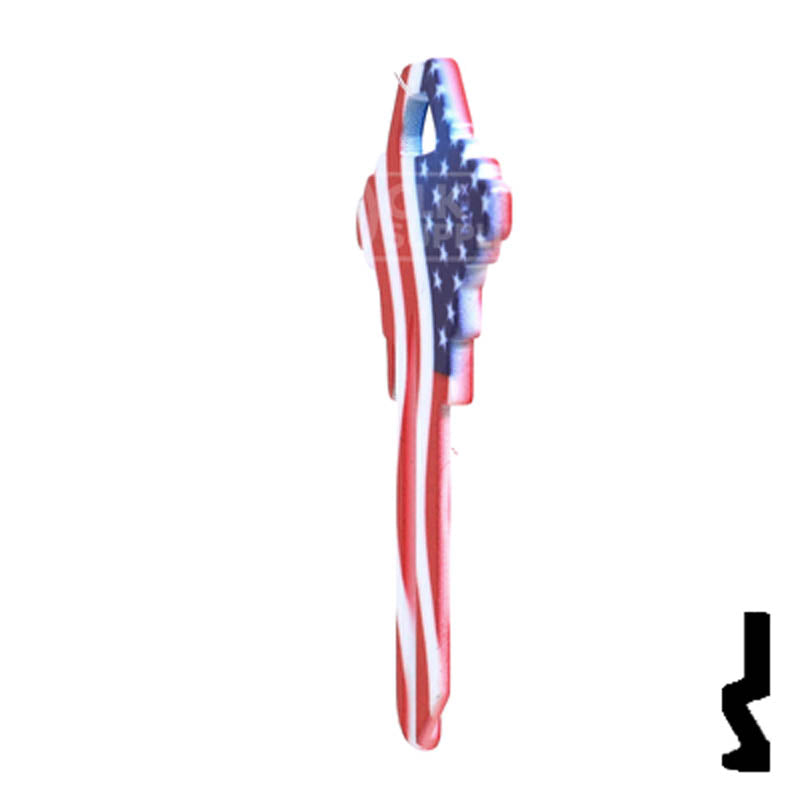 Uncut Key Blank | Howard Keys US Flag | HOW-SC1-HK1 Residential-Commercial Key Howard Keys