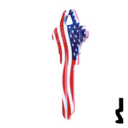 Uncut Key Blank | Howard Keys US Flag | HOW-SC1-HK1 Residential-Commercial Key Howard Keys