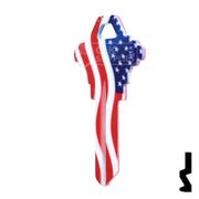 Uncut Key Blank | Howard Keys US Flag | HOW-SC1-HK1 Residential-Commercial Key Howard Keys
