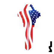 Uncut Key Blank | Howard Keys US Flag | HOW-SC1-HK1 Residential-Commercial Key Howard Keys