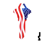 Uncut Key Blank | Howard Keys US Flag | HOW-SC1-HK1 Residential-Commercial Key Howard Keys
