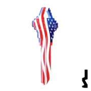 Uncut Key Blank | Howard Keys US Flag | HOW-SC1-HK1 Residential-Commercial Key Howard Keys