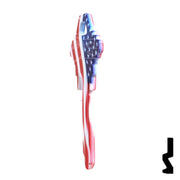 Uncut Key Blank | Howard Keys US Flag | HOW-SC1-HK1 Residential-Commercial Key Howard Keys