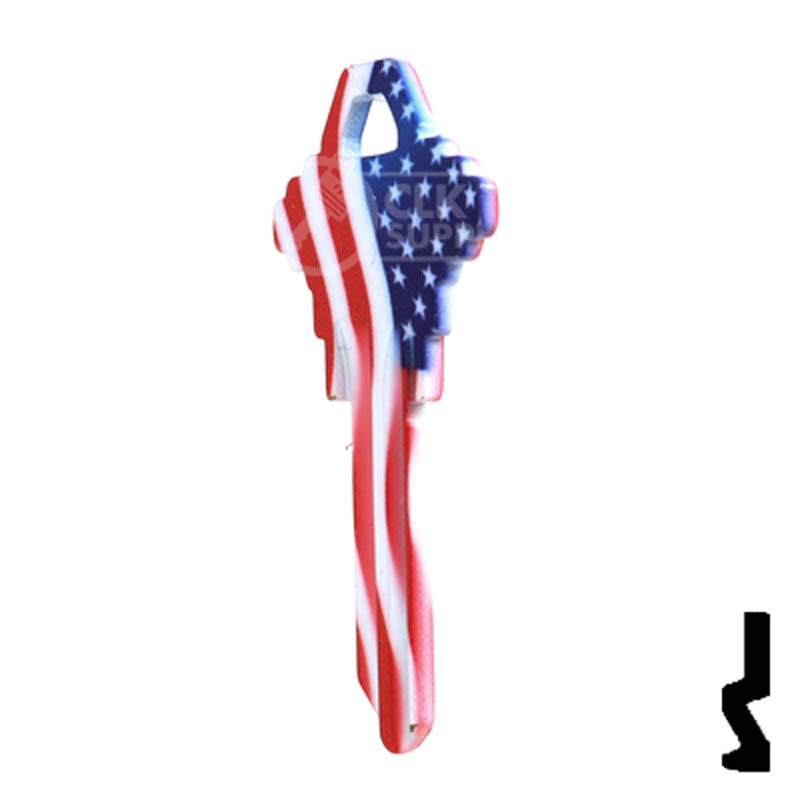 Uncut Key Blank | Howard Keys US Flag | HOW-SC1-HK1 Residential-Commercial Key Howard Keys