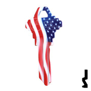 Uncut Key Blank | Howard Keys US Flag | HOW-SC1-HK1 Residential-Commercial Key Howard Keys