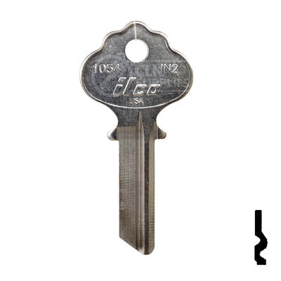 Uncut Key Blank | Ilco| 1054, IN2 Residential-Commercial Key Ilco